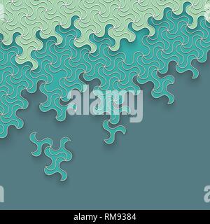 Zusammenfassung Hintergrund, schneiden Sie farbiges Papier mit Schatten. Stock Vektor