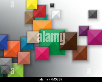 Bunte Quadrate Zusammenfassung Hintergrund. Stock Vektor