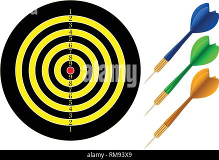 Dartscheibe Spiele spielen Stock Vektor