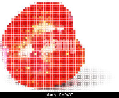 Red Apple Pixel und dot Kunst der Vector Illustration Stock Vektor