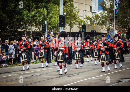 ANZAC Day Parade 2018 in St Kilda Road, Melbourne, Victoria, Australien. Stockfoto