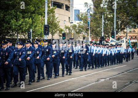 ANZAC Day Parade 2018 in St Kilda Road, Melbourne, Victoria, Australien. Stockfoto