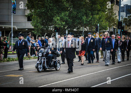 ANZAC Day Parade 2018 in St Kilda Road, Melbourne, Victoria, Australien. Stockfoto