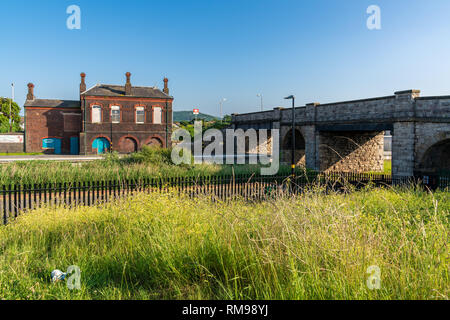 Abergele, Conwy, Clwyd, Wales, Großbritannien - Juni 07, 2018, die abegele & Pensarn Bahnhof Stockfoto