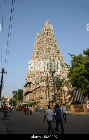 Meenakshi Sundareswarar Tempels, Madurai, Tamil Nadu, Indien, Asien Stockfoto