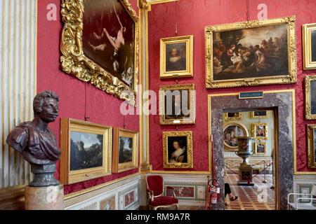 Kunstgalerie im ersten Stock des Palazzo Pitti, die Häuser der Galerie Palatina und der königlichen und kaiserlichen Apartments. Stockfoto