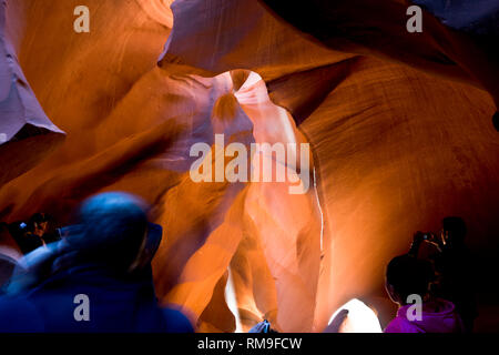 Lower Antelope Canyon in Arizona ist ein Ort, wo alle Touristen aus der ganzen Welt Träume zu erhalten, weil Antelope Canyon eine einzigartige Natur ist ph Stockfoto