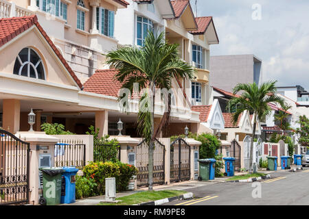 Singapur Joo Chiat Bezirk, bürgerliche Wohngegend Gehäuse. Stockfoto