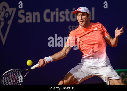 Buenos Aires, Argentinien. 13. Feb 2019. Leonardo Mayer, Argentinien öffnen, ein ATP 250 Tennis Turnier. Credit: Mariano Garcia/Alamy leben Nachrichten Stockfoto