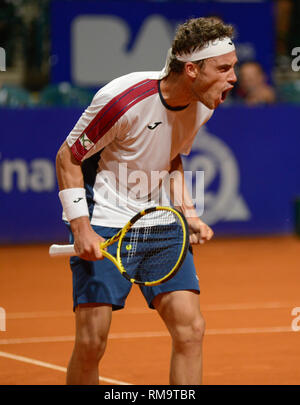 Buenos Aires, Argentinien. 13. Feb 2019. Marco Cecchinato (Italien), Argentinien öffnen, ein ATP 250 Tennis Turnier. Credit: Mariano Garcia/Alamy leben Nachrichten Stockfoto