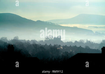 Historische Lewes Castle im Herzen des Nationalparks South Downs, East Sussex, Großbritannien Stockfoto