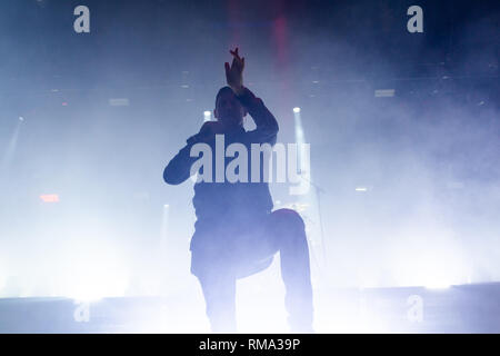 Mailand, Italien. 13 Feb, 2019. Parkway Drive live in Concert im Alcatraz in Mailand, Italien. Credit: Alessandro Bremec/Alamy leben Nachrichten Stockfoto