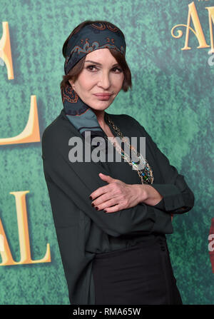 14. Februar 2019, Bayern, München: Die Schauspielerin Anouschka Renzi stellt bei der Premiere des Musicals "Die fabelhafte Welt der Amelie" in Werk 7 Theater. Foto: Angelika Warmuth/dpa Stockfoto