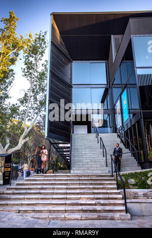 Johannesburg, Südafrika - 11 September - 2018: Modernes Gebäude mit Glasfront. Die Außenseite des kunst-Galerie und Veranstaltungsort. Stockfoto