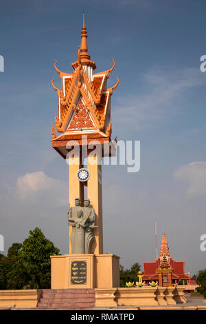 Kambodscha, Kampot, Kep, Vietnam Kambodscha Freundschaft Denkmal und traditionellen Stil Kep Museum Stockfoto