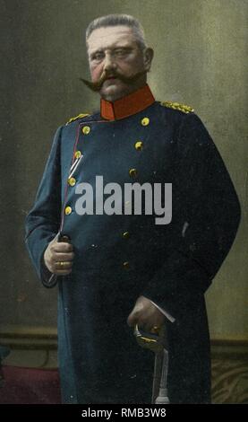 Paul von Hindenburg, ein preußisch-deutschen Offiziers und zwischen den Kriegen Reichspräsidenten, hier in der Uniform eines preußischen Allgemeinen. Stockfoto