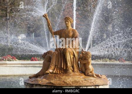 Gärten des königlichen Palastes in Aranjuez, Madrid Stockfoto