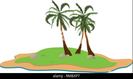 Tropische Landschaft. Sommer Hintergrund. Palmen. Vector Illustration Stock Vektor