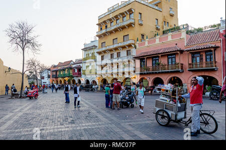 Plaza De Los Coches Cartagena Kolumbien Südamerika Stockfoto