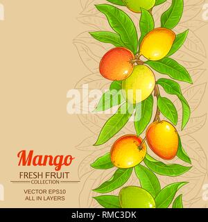 Mango vektor Muster auf farbigen Hintergrund Stock Vektor