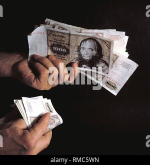 Deutsche Mark Geld Bargeld Banknoten Rechnung Deutschland D Mark