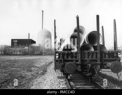 Blick auf das Kernkraftwerk Gundremmingen A. Mit Block A Es war das erste kommerzielle Kernkraftwerk in Deutschland, zwischen 1966-1976. Stockfoto