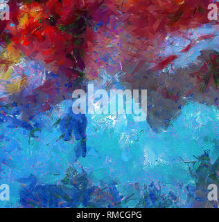 Öl pastell Zeichnung. Abstrakte Farbe Hintergrund. Fine Art Print. Impressionismus stil Abstraktion. Moderne surrealismus Malerei. Gut als wanddekor Poster. Stockfoto