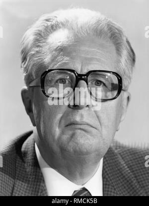 Portrait der SPD-Vorsitzende Hans-Jochen Vogel. Stockfoto