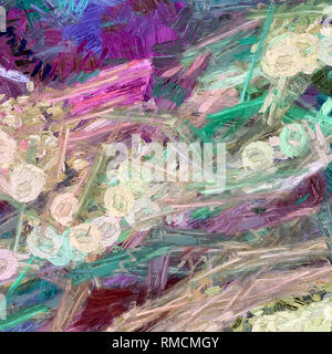 Öl pastell Zeichnung. Abstrakte Farbe Hintergrund. Fine Art Print. Impressionismus stil Abstraktion. Moderne surrealismus Malerei. Gut als wanddekor Poster. Stockfoto