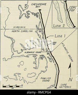 . Jährliche Zusammenfassung der Daten für 1992, CERC Feld Forschungseinrichtung. Ocean Waves; Wasser Wellen; Ozeanographie; ozeanographische Forschung Stationen. Abbildung 24. Luftaufnahmen Flug Linien 48. Bitte beachten Sie, dass diese Bilder sind von der gescannten Seite Bilder, die digital für die Lesbarkeit verbessert haben mögen - Färbung und Aussehen dieser Abbildungen können nicht perfekt dem Original ähneln. extrahiert. Leffler, Michael W; US Army Engineer Wasserstraßen Experiment Station; in den Vereinigten Staaten. Armee. Korps der Ingenieure; Coastal Engineering Research Center (U S.). [Vicksburg, Fräulein: US Army Engineer Stockfoto