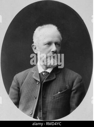 Portrait des Komponisten Pjotr I. Tschaikowsky (1840-1893). Albumin Photo Stockfoto