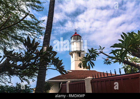 Diamond Head Lighthouse, Oahu, Hawaii Stockfoto