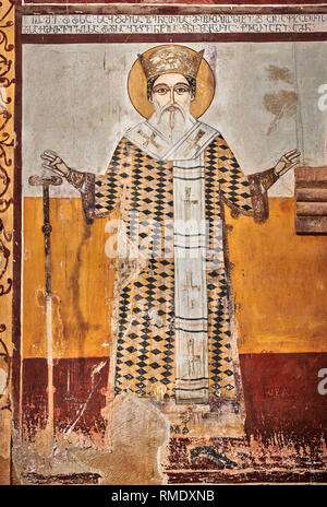 Fotos & Bilder der Byzantinischen Fresken Panels in der Gelati georgisch-orthodoxen Kirche der Heiligen Jungfrau, 1106, Darstellung von Heiligen. Die mittelalterliche Gelati mo Stockfoto