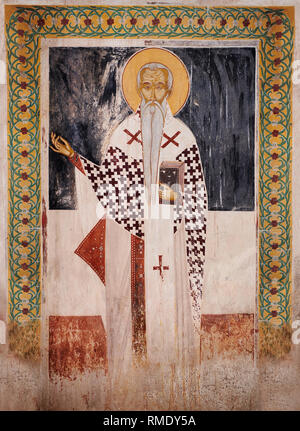 Fotos & Bilder der Byzantinischen Fresken Panels in der Gelati georgisch-orthodoxen Kirche der Heiligen Jungfrau, 1106, Darstellung von Heiligen. Die mittelalterliche Gelati mo Stockfoto