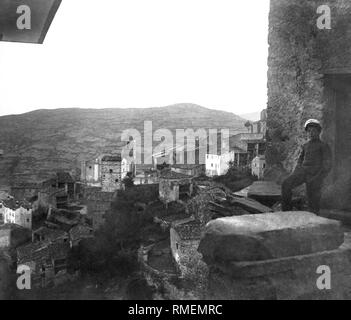 Skifahrer auf Gran Sasso, L'Aquila, Abruzzen, Italien, 1930 Stockfoto