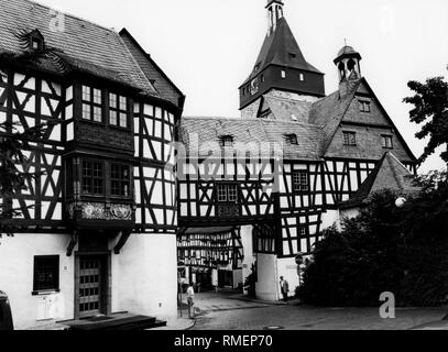 Der südöstlichen Fassade des ehemaligen Amthof in Bad Camberg (Undatiertes Foto). Stockfoto