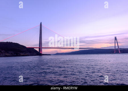 Istanbul Yavuz Sultan Selim Bosporus-brücke Stockfoto