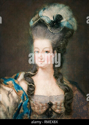 Porträt von Marie Antoinette (1755-1793), Gemälde nach Jean-Baptiste André Gautier-Dagoty, 18. Jahrhundert Stockfoto