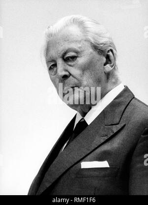 Portrait des ehemaligen Bundeskanzler Kurt Georg Kiesinger. Stockfoto