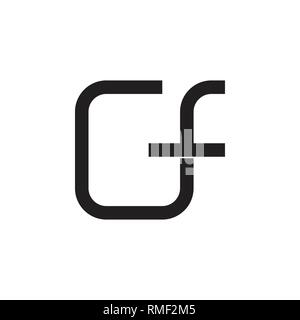 Buchstaben "cf Square geometrische Linie logo Stock Vektor