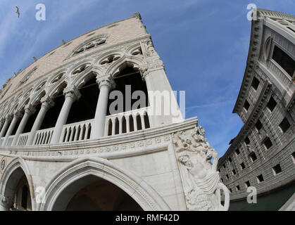 Venedig in Italien und die alten Herzoglichen Palast Fotograf von fischaugenobjektiv Stockfoto