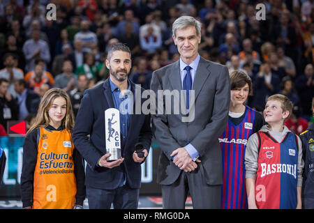 Madrid, Spanien. 14 Feb, 2019. Juan Carlos Navarro während FC Barcelona Lassa Sieg über Valencia Warenkorb Club (86 - 79) im Copa del Rey 2019 Spiel (Viertelfinale) feierte in Madrid (Spanien) an Wizink Center. 14. Februar 2019. Credit: Juan Carlos García Mate/Pacific Press/Alamy leben Nachrichten Stockfoto