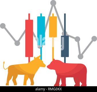Bull Bear Handel chart Börse Stock Vektor