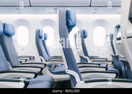 Gang, in modernen Flugzeug Kabine Stockfoto