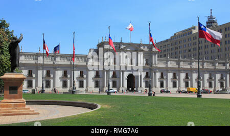 Chile, Santiago, Plaza de la Constitucion, Palacio La Moneda, Stockfoto