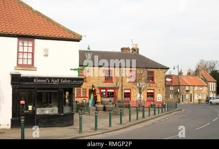 Alte Gebäude in der Church Street, Guisborough Stadtzentrum, dem North Yorkshire, England, Großbritannien Stockfoto