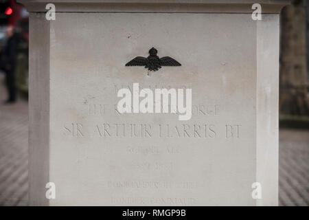 London, Greater London, 7. Februar 2019, Detail der Statue zu Arthur Harris der Befehl Bomber gedenken, Raf Stockfoto