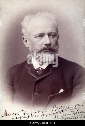 Portrait des Komponisten Pjotr I. Tschaikowsky (1840-1893). Albumin Photo Stockfoto