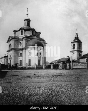 Die Kirche des Heiligen Johannes des Forerunner an Kazennaya in Moskau. Albumin Photo Stockfoto