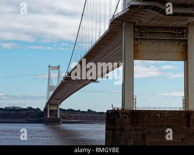 Alte Severn Bridge, South Wales, Großbritannien Stockfoto